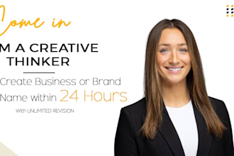 invent 15 catchy business name brand, company, brand identity slogan logo design