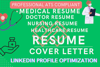 write resume for medical coder, healthcare, charge nurse, rn, doctor, midwife