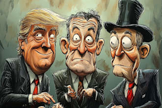 make a political caricature and cartoon art
