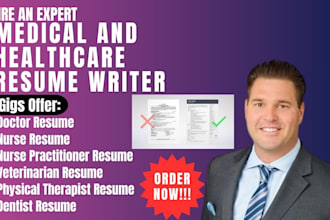 create medical resumes for healthcare, pharmacy, nurses, dentists, and surgeon