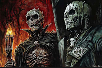draw fantasy or dark creepy horror art illustration