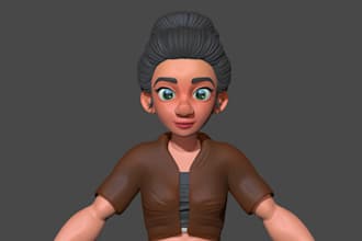 design modeling character, 3d rig texturing facial rig, animation video rigging