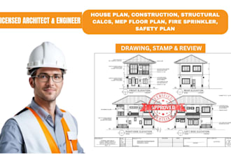stamp architectural engineering drawing blueprint mep safety plan city permits