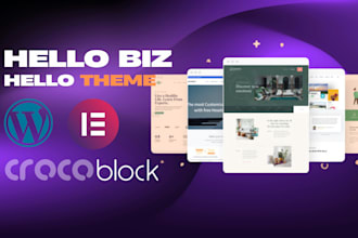 clone, copy, design website by elementor pro and hello biz theme