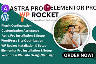 install and setup astra pro elementor pro wp rocket for your wordpress site
