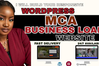 wordpress mca website business loan website mca, mortgage finance landing page