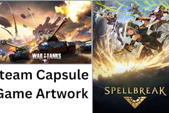 do steam capsule art game poster art marketing banner steam video game design