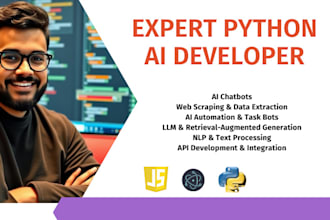 build python ai bot, ai automation, ai web scraper, ocr, api, dip, llm chatbot