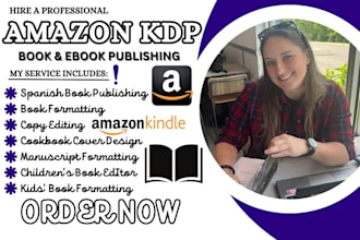do spanish book publishing, book formatting, copy editing, cookbook cover design