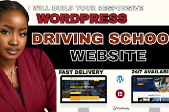 wordpress driving school website elearning website driving school landing page