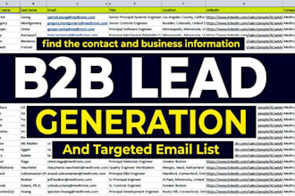 provide b2b leads generation, email list , facebook leads,