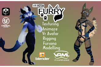 create custom nsfw vrchat avatar, 3d furry model, vrchat