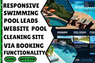 swimming pool website pool construction website pool cleaning service website