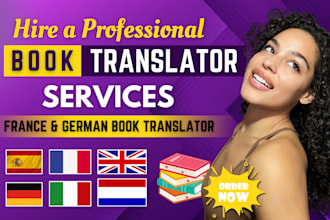 translate your book from english to german french to english french to spanish