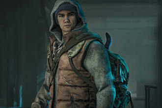 video game 3d character model, unity texture, retopology, ue5 rig, 3d animation