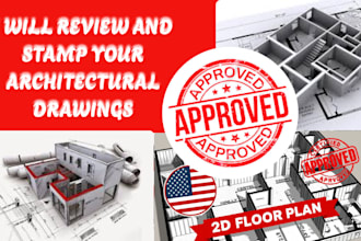 stamp architectural plan 2d floor plan engineering drawing mep for city permit