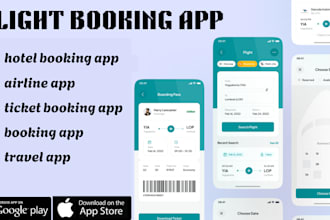 develop flight booking app, hotel booking app, airline app, ai taxi booking app
