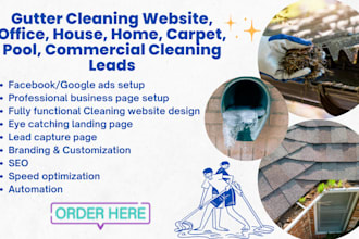 gutter cleaning website office house home carpet pool commercial cleaning leads
