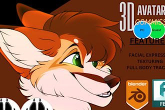 create custom vrchat avatar furry avatar vr character 3d model