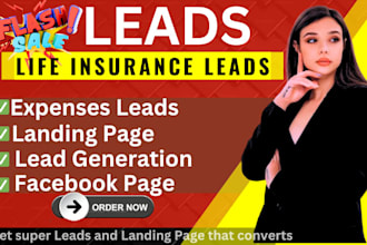 generate life insurance, portfolio website landing page or MLM lead facebook ads