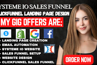 systeme io website, clickfunnel sales funnel, landing page design systeme io