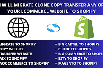 migrate clone transfer copy all ecommerce platform to shopify via wix wordpress