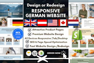 design, build german or english shopify store redesign shopify website redesign