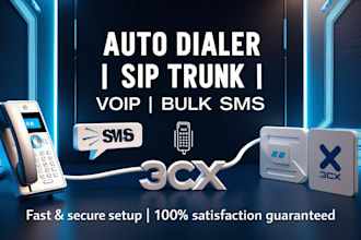 auto dialer, sip trunk, sip routes, spoof api, voip 3cx, bulk sms, telynx