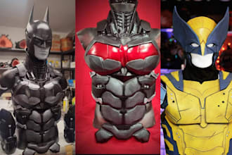 do 3d cosplay creation full costume anime armor, 3d helmet, mask design 3d print