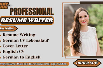 offer an optimized ats compliant german CV lebenslauf, english CV, cover letter