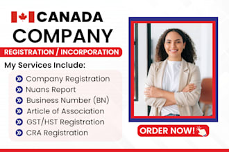 incorporate your company in canada, gst, hst business registration for all state