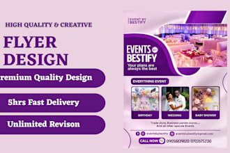 do event flyer, business, church, club, party, dj, concert flyer design in 5 hrs