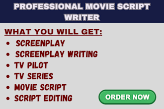write professional movie script, movie script writing, script writing