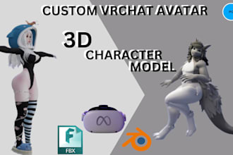create vrchat avatar vrc avatar nsfw model furry avatar anime 3d model for game