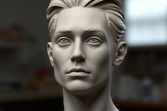 sculpt realistic 3d head, 3d bust, 3d face, 3d full body model, 3d printing