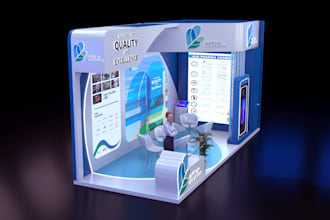 do professional trade show booth  backdrop design exhibition stand banner design