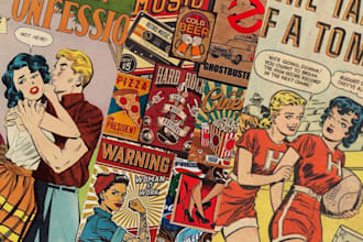 draw vintage comic book character illustration retro comic page graphic novel