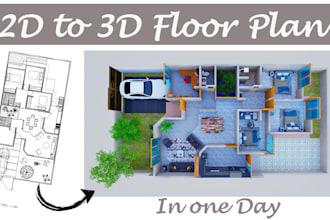 transform 2d to 3d floor plans