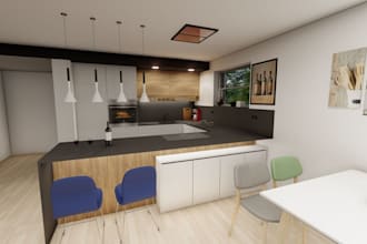 design 3d kitchen cabinets and wardrobes, cnc ready stl, dxf files