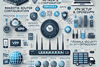 configure your network with mikrotik, VPN, and linux, windows server