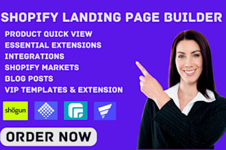 setup shopify landing page builder shogun pagefly gempages ecomposer beae