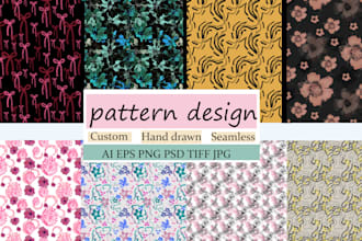 create seamless textile prints and custom pattern designs