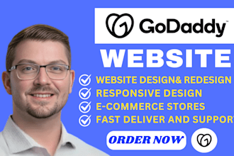 create a professional godaddy website design, redesign godaddy website