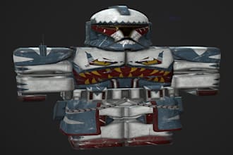design custom roblox clothing, armor, hats, ugc accessories in blender
