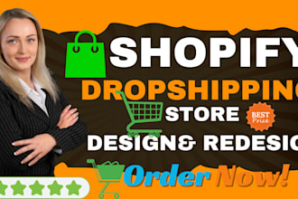 build shopify website design shopify dropshipping store shopify store design