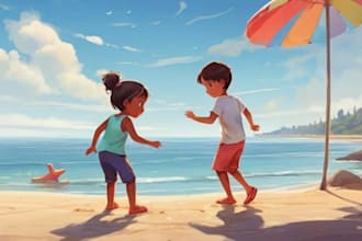 do children picture book and watercolor illustration