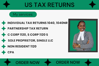 prepare us tax returns llc tax and business tax 1120 5472 1040 1065 CPA