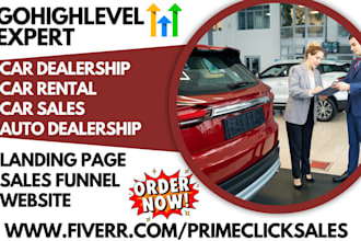 design gohighlevel car dealership landing page car sales car rental sales funnel