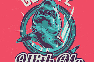 create eye catching modern shark logo