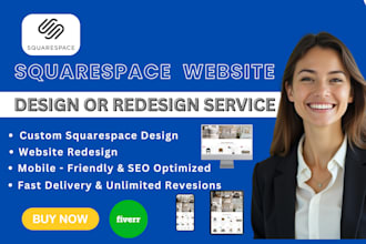 design a stunning squarespace website or redesign squarespace existing site